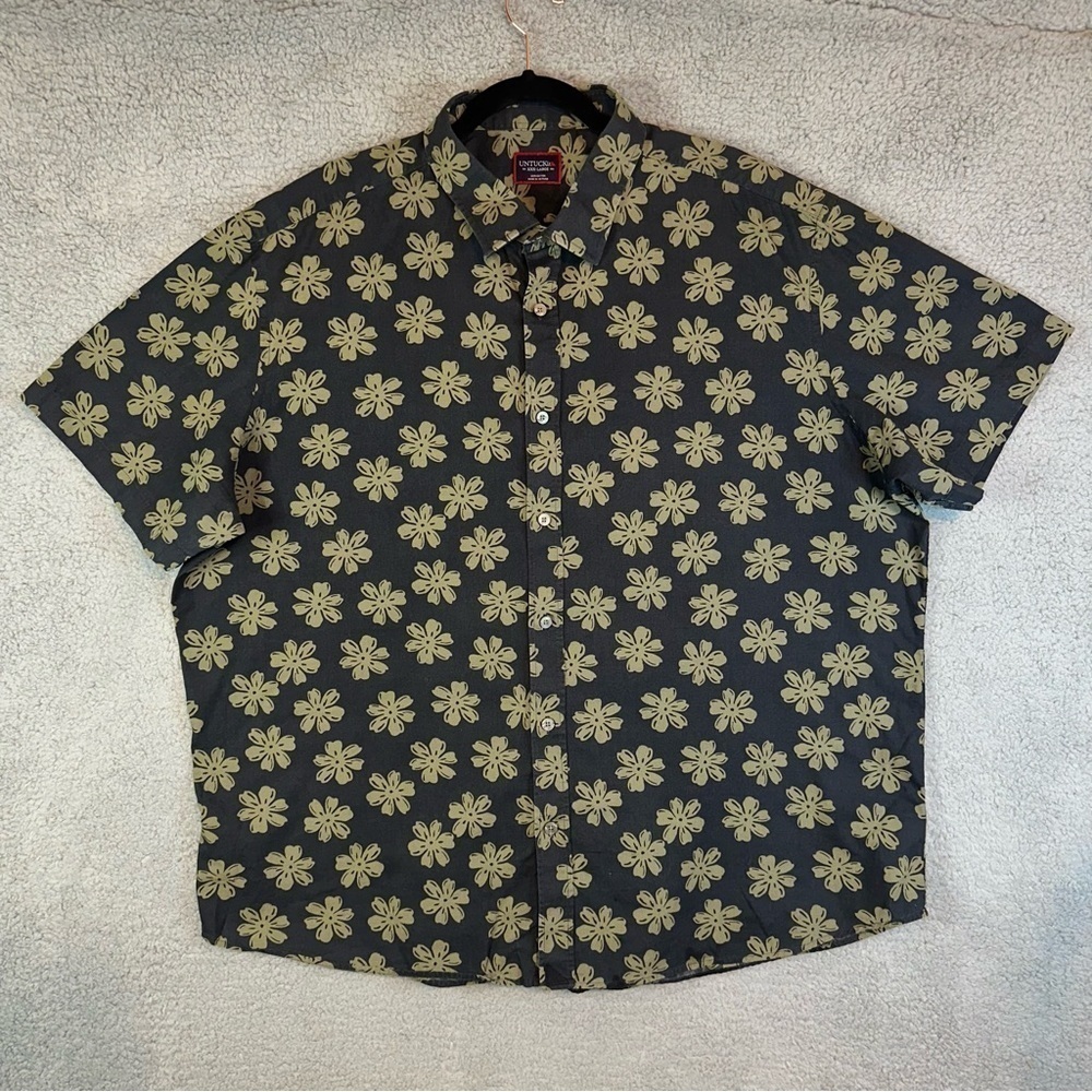 UNTUCKit Dorado Regular Fit‎ Black Green Floral Hawaiian Men's XXX-Large Shirt
